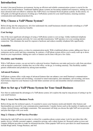 How to Set up a VoIP Phone System for Your Small Business