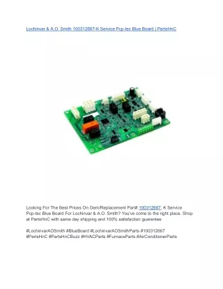 Lochinvar & A.O. Smith 100312667-K Service Pcp-Iec Blue Board _ PartsHnC