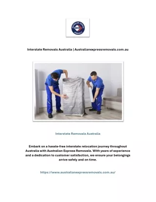 Interstate Removals Australia | Australianexpressremovals.com.au