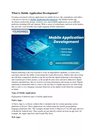 What is Mobile Application Development