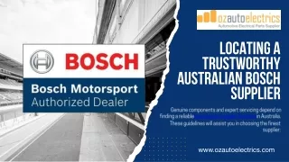 Locating a trustworthy Australian Bosch supplier