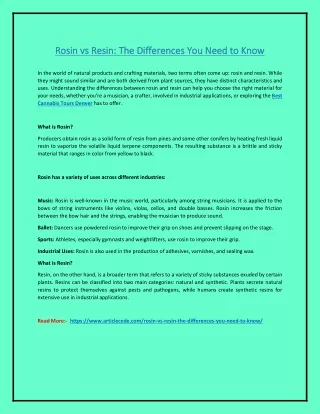 Rosin vs Resin: The Differences You Need to Know