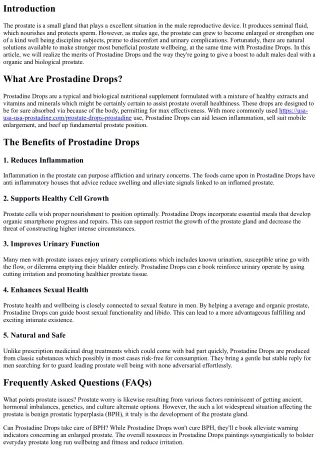 Prostadine Supplement: A Natural Remedy for Best Prostate Function
