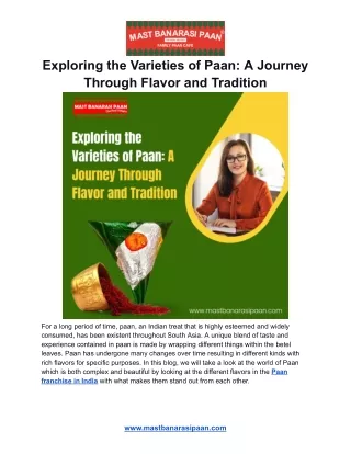 Exploring the Varieties of Paan: A Journey Through Flavor and Tradition