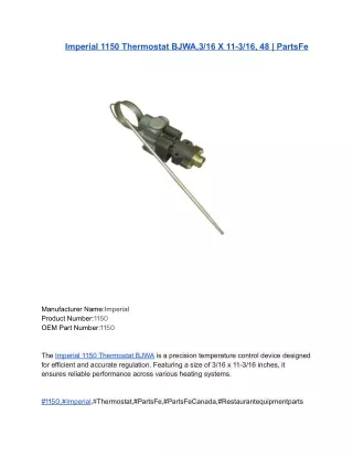 Imperial 1150 Thermostat BJWA,3_16 X 11-3_16, 48 _ PartsFe
