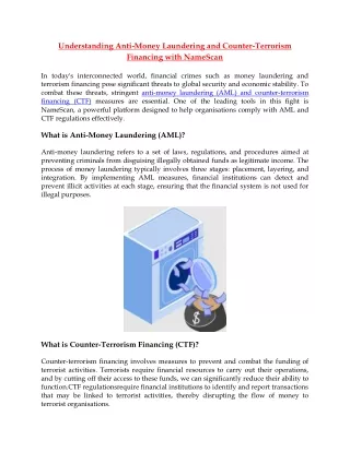 Understanding Anti-Money Laundering and Counter-Terrorism Financing with NameScan