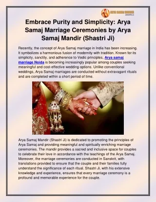 Arya samaj marriage Noida