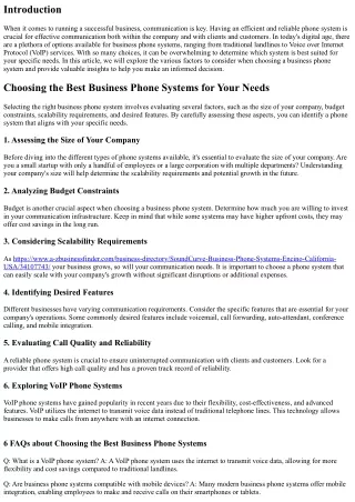 Choosing the Best Business Phone Systems for Your Needs