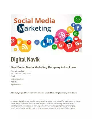 Best Social Media Marketing Company in Lucknow