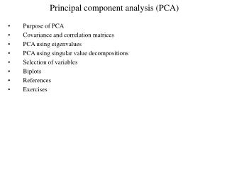 Principal component analysis (PCA)