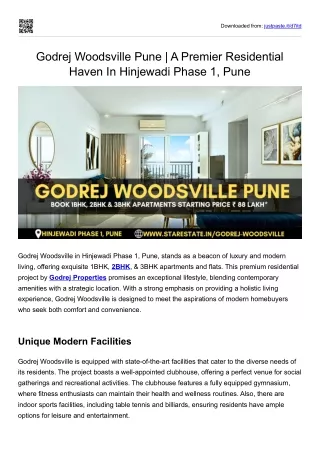 Godrej Woodsville Pune A Premier Residential Haven In Hinjewadi Phase 1, Pune