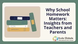 Why School Homework Matters Insights from Teachers and Parents