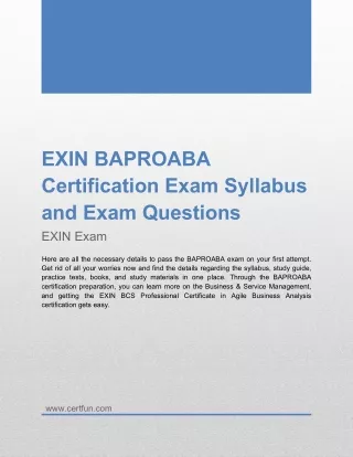 How to Earn the EXIN BAPROABA Certification on Your First Attempt?