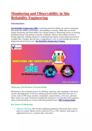 SRE Training Online - SRE Online Training in Hyderabad