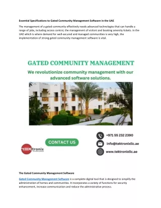 Essential Features for Gated Community Management Software in the UAE
