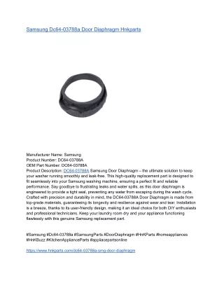Samsung Dc64-03788a Door Diaphragm Hnkparts