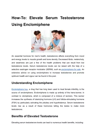 pdf How-To_ Elevate Serum Testosterone Using Enclomiphene