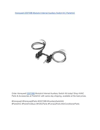 Honeywell 220736B Modutrol Internal Auxiliary Switch Kit _ PartsHnC