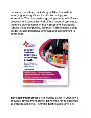 Software Development Companies in Lucknow: Tantrash Technologies and More