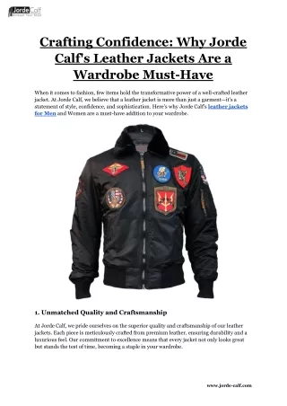 Crafting Confidence_ Why Jorde Calf's Leather Jackets Are a Wardrobe Must-Have