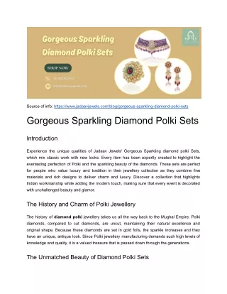 Gorgeous Sparkling Diamond Polki Sets