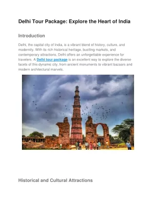 Delhi Tour Package: Explore the Heart of India