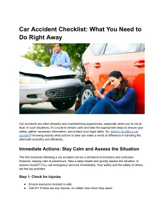 Car Accident Checklist_ What You Need to Do Right Away