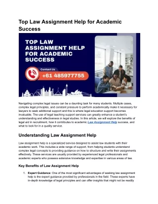 Top Law Assignment Help for Academic Success