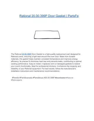 Rational 20.00.399P Door Gasket _ PartsFe