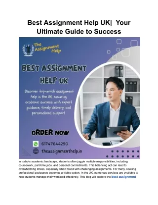 Best Assignment Help UK|  Your Ultimate Guide to Success