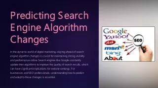 Predicting Search Engine Algorithm Changes