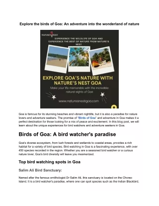 Explore the birds of Goa_ An adventure into the wonderland of nature
