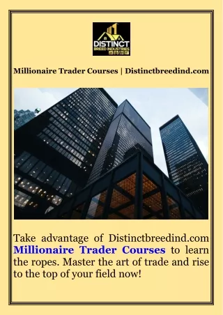 Millionaire Trader Courses  Distinctbreedind.com