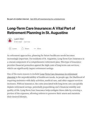 Long-Term Care Insurance_ A Vital Part of Retirement Planning in St. Augustine