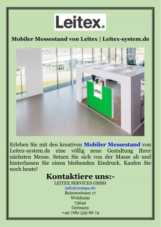 Mobiler Messestand von Leitex  Leitex-system.de