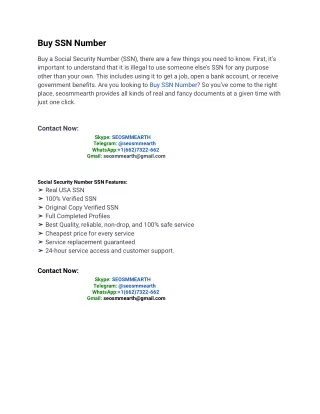 10 Steps To Buy SSN Number