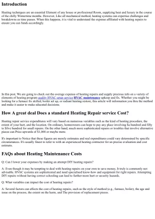 How Much Does a standard Heating Restore Price tag?