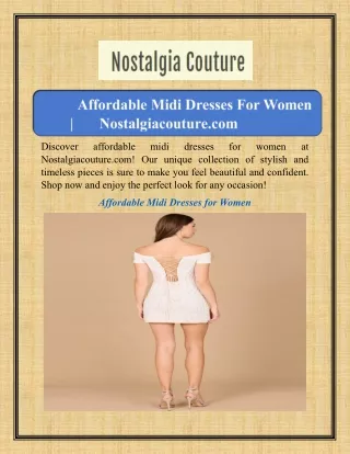 Affordable Midi Dresses For Women | Nostalgiacouture.com