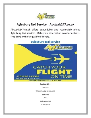 Aylesbury Taxi Service  Abctaxis247.co.uk