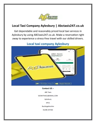 Local Taxi Company Aylesbury  Abctaxis247.co.uk