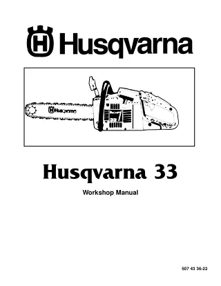 Husqvarna 33 Chainsaw Parts Catalogue Manual