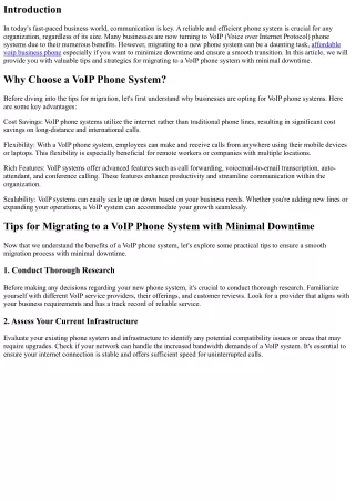 Tips for Migrating to a VoIP Phone System with Minimal Downtime