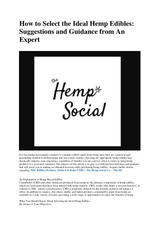 THC Edibles - The Hemp Social
