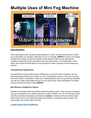 multiple uses of mini fog machine (1)