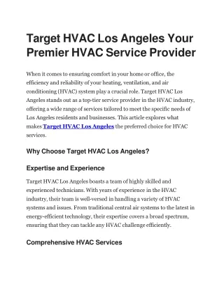 Target HVAC Los Angeles