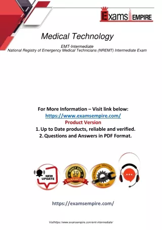 EMT-Intermediate Questions and Answers PDF Dumps