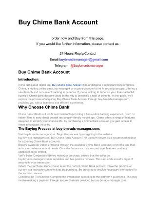 Buy Chime Bank Account
