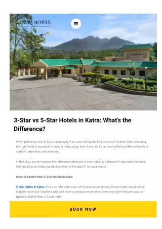 3-Star vs 5-Star Hotels in Katra What’s the Difference
