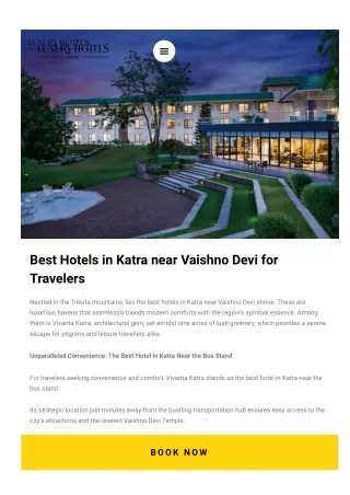 Best Hotels in Katra near Vaishno Devi for Travelers