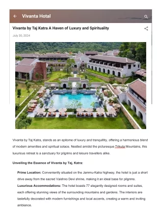 Vivanta by Taj Katra A Haven of Luxury and Spirituality